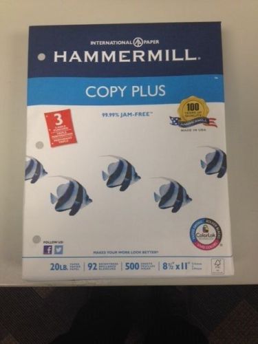 (2 Pack) Hammermill 3 Hole Copy Plus Paper 99% Jam-Free / 500 Sheets Each