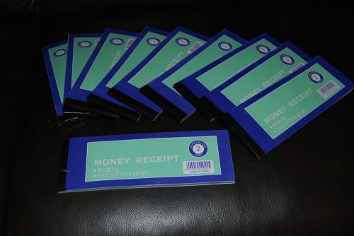 10 Money Receipt Books Rent Receipt Book 50 Sets 2 Part Carbonless 3&#034;X8.5&#034;