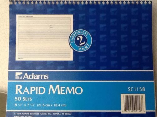 Adams Rapid Memo Carbonless 2 Part Forms 50 Sets SC1158