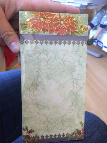 New CHRISTMAS PUNCH STUDIO Poinsettia NOTPAD 100 SHEETS -NEW-SEALED