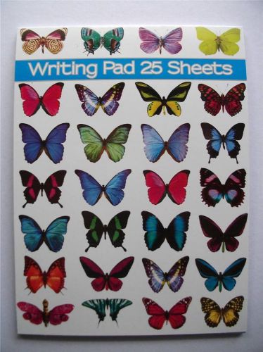Writing Note Pad Paper, Butterflies For Correspondence Letters Invites, 25 Pages