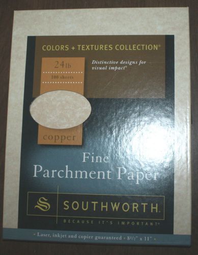 New southworth fine parchment paper copper 24lb 100 sheets p894ck p 894 ck for sale