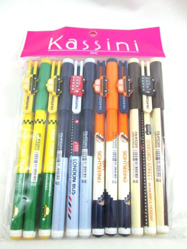 12pcs ballpoint pens needle blue ink boy stationary wonderful holiday set london for sale