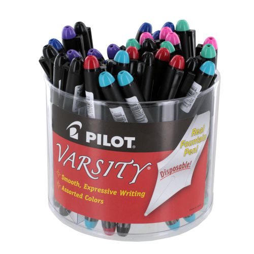 Pilot Varsity Disposable Fountain Pens, Fine Point, Assorted, Tub of 36 (59017)