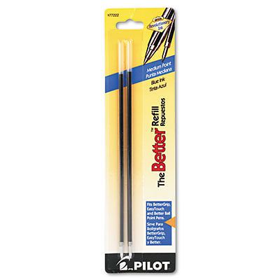 Refill, Non-retract Better/BetterGrip/EasyTouch Ballpoint, Med, Blue, 2/Pack