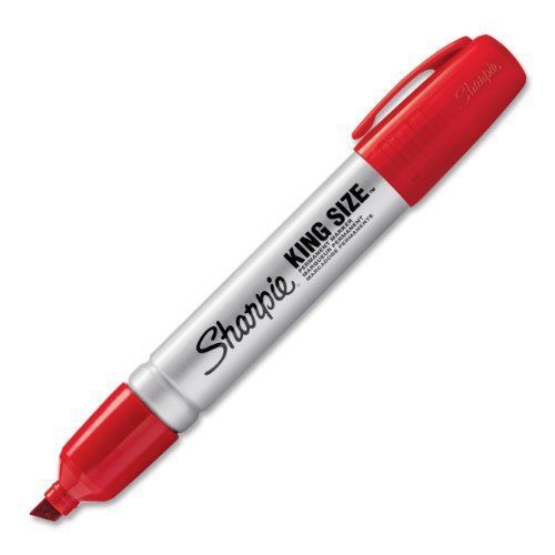 Sharpie king-size marker - chisel marker point style - red ink - silver (15002) for sale