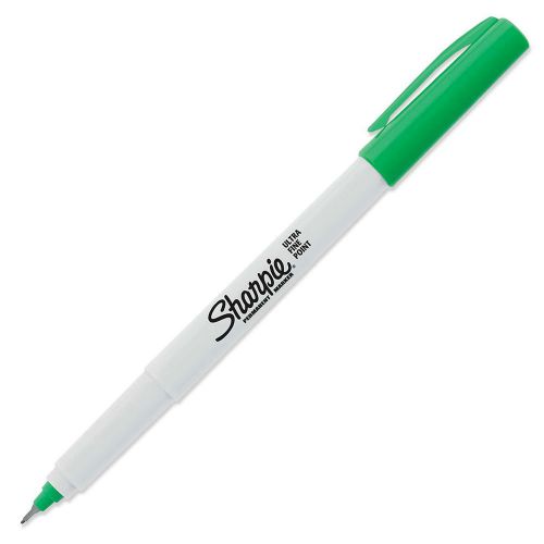 Sharpie Permanent Marker Pen Ultra Fine Tip Green 1 Box
