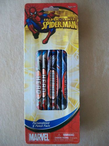 Set Of 6 Marvel Spider-Man #2 Wood Pencils, For Ages 4 And Up, NEW IN PACKAGE!!!