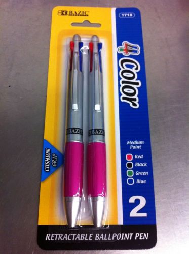 Medium Point Cushion Grip Retractable 4 Color Ballpoint Pen