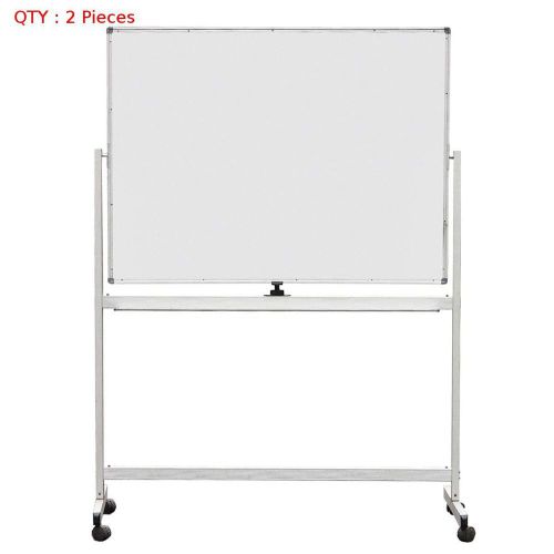 2X BRAND NEW 900X1200MM DOUBLE SIDED MAGNETIC WHITEBOARD WITH ALUMINUM STAND