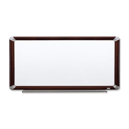3m p9648fmy 48-in. x 96-in. porcelain dry erase board with mahogany frame for sale