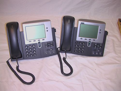 (2) Cisco CP-7940G Unified VOIP IP Phone 7940 LCD Display Telephone