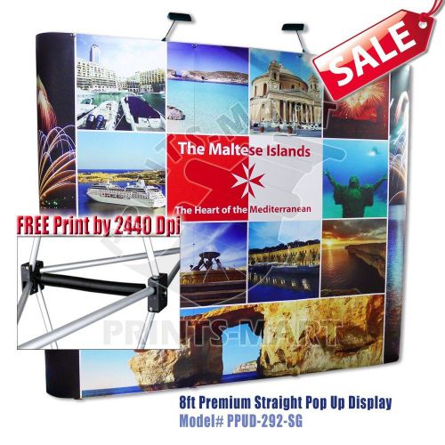 8ft Portable Trade Show Pop Up Booth Display Exhibits Wall Display FREE Printing