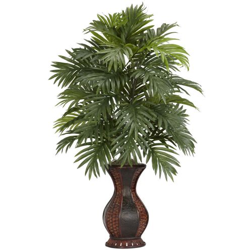Areca Palm w/Two-toned Urn/Silk Plant/37 inches tall/Nearly Natural