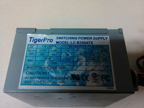 TigerPro LC-B350ATX P4-350W 350W ATX Switching Power Supply 350 Watt !VP359