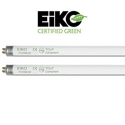 Eiko 15521 - F15T8/CW Straight T8 Cool White Color Fluorescent Tube Light Bulb -