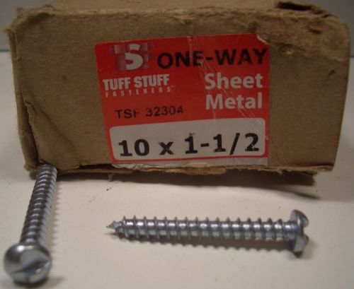 Tuff stuff fasteners one way sheet metal screws zinc plated 68 pcs open box for sale