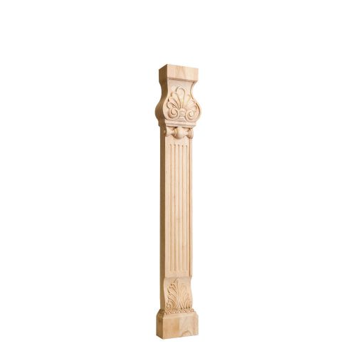 35-1/2&#034; -  Solid Wood- Acanthus &amp; Shell Pilaster Leg-   #LEGC-2