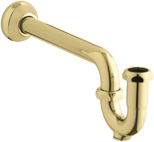 KH K-9018-PB Adjustable P-Trap with Long Tubing Outlet Polished Brass