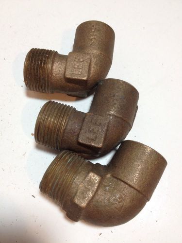 Lot of three - 3/4 copper x male  90 degree elbows for sale