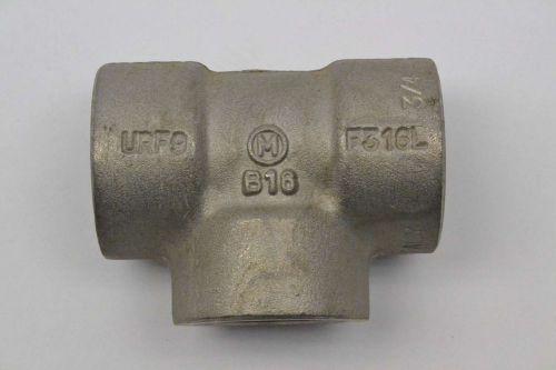 NEW THREE WAY STAINLESS SOCKET WELD 3/4IN PIPE FITTING B414423