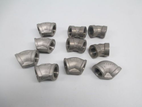 LOT 10 NEW ASP 304 ASSORTED FEMALE 3/4IN PIPE ELBOW FITTING 45DEG SS D241204
