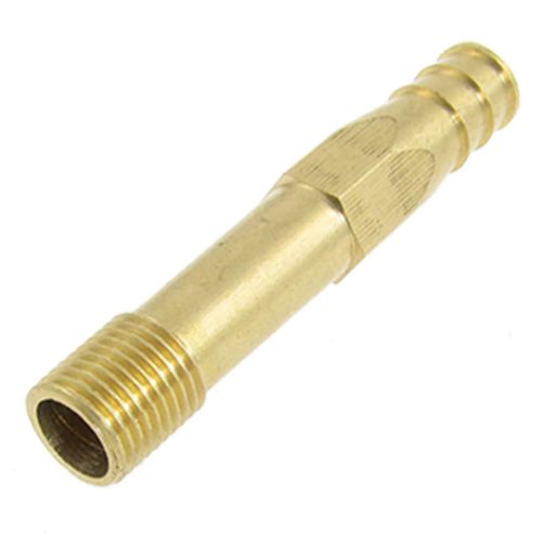 Gold tone brass 1/2&#034; dia male fine thread mould hose pipe nipple for sale