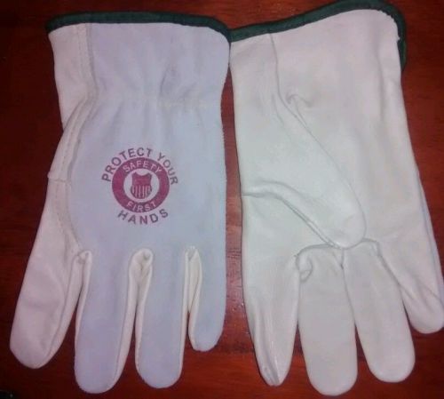 White leather union pacific railroad work gloves BRAND NEW