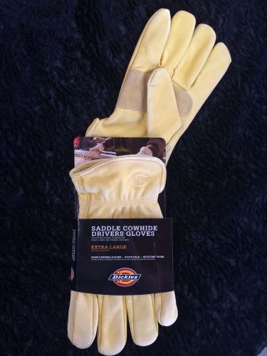BB-1 Dickies Leather Drivers Gloves, Saddle Cowhide, Tan, XL, Reinforced palm