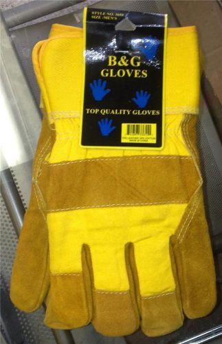 NEW B&amp;G Men&#039;s Work Quality Insulated Leather GLOVES Pair #3655 One Size