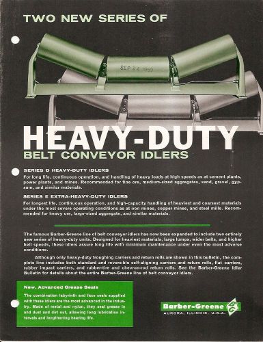 Equipment brochure - barber-greene - conveyor idler drive reducer 5 item (e1683) for sale