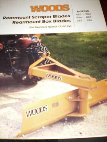 Woods blades, loaders, skid tools, backhoes sales brochures, 5 items for sale