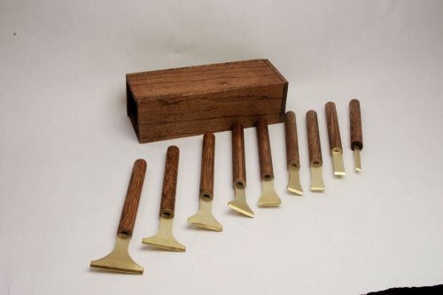 bookbinding pallet set of 9 brass book binding finishing tools with box