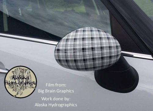 5 m (16.5 ft) black clear plaid hydrographics film big brain 100 cm free ship for sale