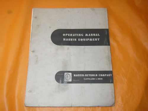 Harris Seybold Offset Press Manual Model 17&#034; X 22&#034;
