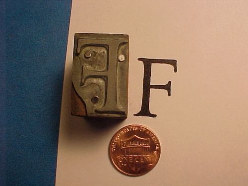 Letterpress printers cut Ornamental Initial - F - Monogram,Upper Case COOL! OLD!