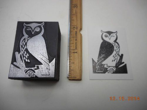 Letterpress Printing Printers Block, Weird Winking Owl Bird