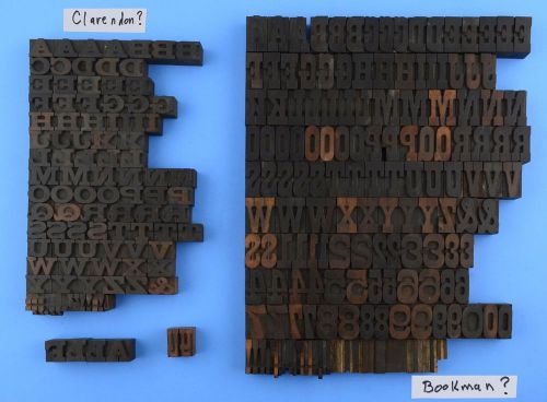 Two Wood Letterpress Type Fonts - Wide Serif - 172 Pc. 10 Line + 97 Pc. 5 Line