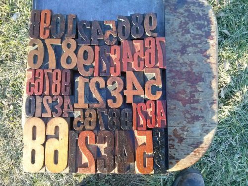 54Letterpress Numbers Wood Wooden Printing Type Vintage