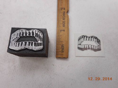 Printing Letterpress Printers Block, Dentistry, Upper &amp; Lower Teeth, Dentures