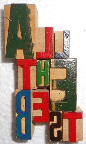 &#039;All The Best&#039; Letterpress Wood Type Used Hand Crafted Made In India B1016