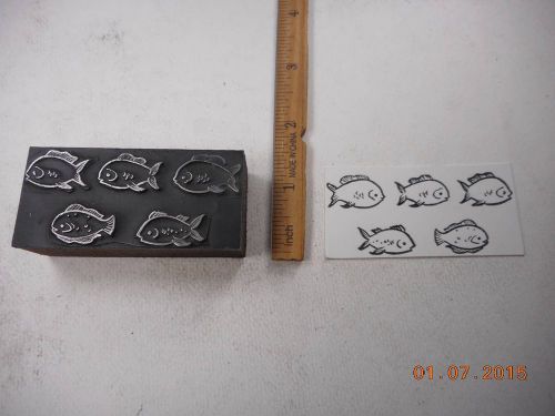Letterpress Printing Printers Block, Five Swimming Fish