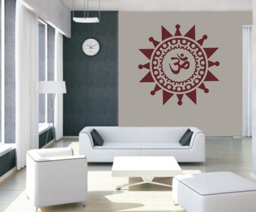 2X OM AUM Symbol Vinyl Wall Sticker-Wall Decal-Hinduism Sanskrit Spiritual 1320