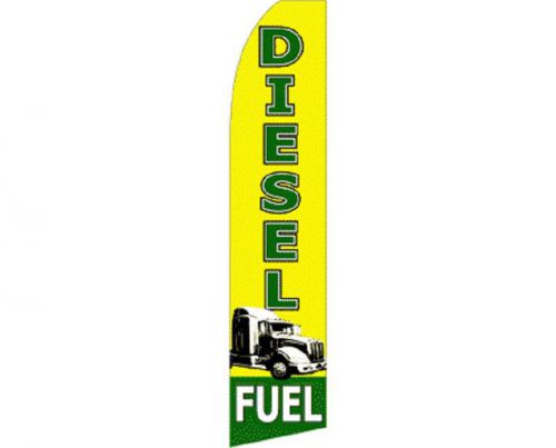 Diesel Fuel Swooper Feather Bow Flag W/pole 15&#039; Advertising Sign Super Banner