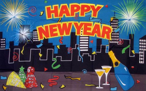 Happy New Years Sign 3x5&#039; Business BANNER