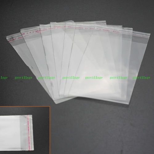 100pcs Clear Self Adhesive Seal Plastic Storage Bags 3.5x4.75&#034; 7*12+2CM New