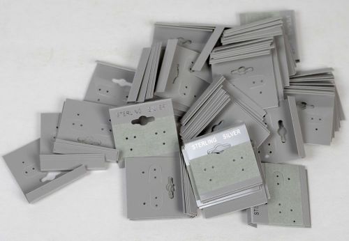 LOT OF 60 Sterling Silver Earring Hanging Display Cards Felt Lined Grey