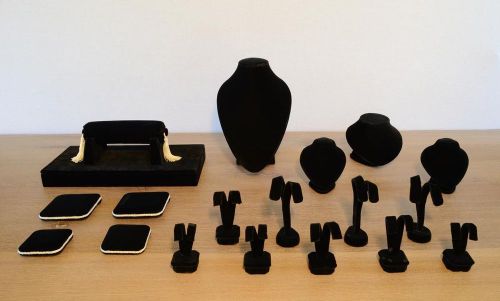 Quality black velvet jewelry display lot - over $350 new for sale