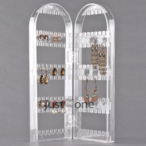 Fold Out Acrylic Jewellery Organiser Stand 128 holes