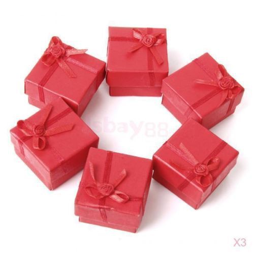 3x 24Pcs Cardboard RING Necklace Earrings Jewelry Display Gift Box Case Holder